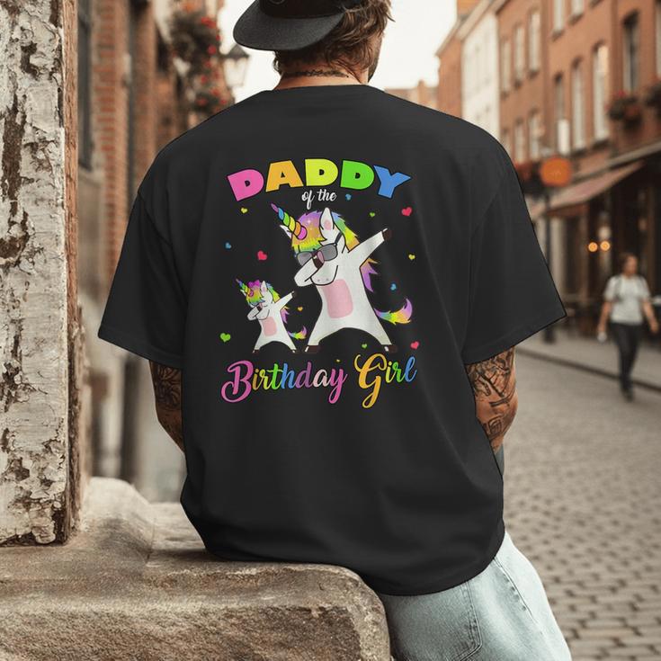 Daddy Of The Birthday Girl Dabbing Unicorn Princess And Dad Men's Back Print T-Shirt Daddy Of The Birthday Girl Dabbing Unicorn Princess And Dad Men's Back Print T-Shirt