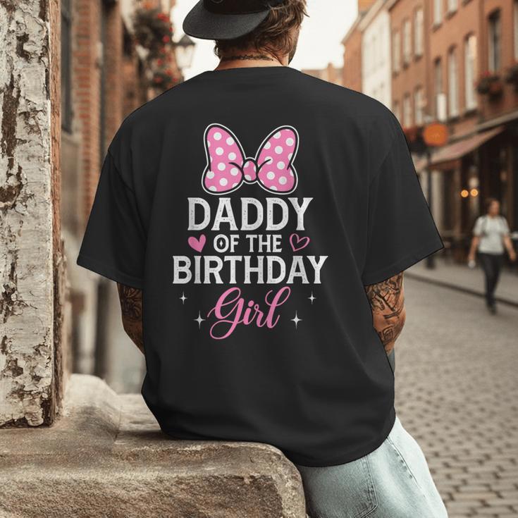 Daddy Of The Birthday Girl Pink Bow Birthday Family Matching Men's Back Print T-Shirt