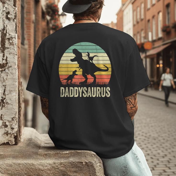 Daddy Dinosaur Daddysaurus 2 Kids For Dad Men's Back Print T-Shirt