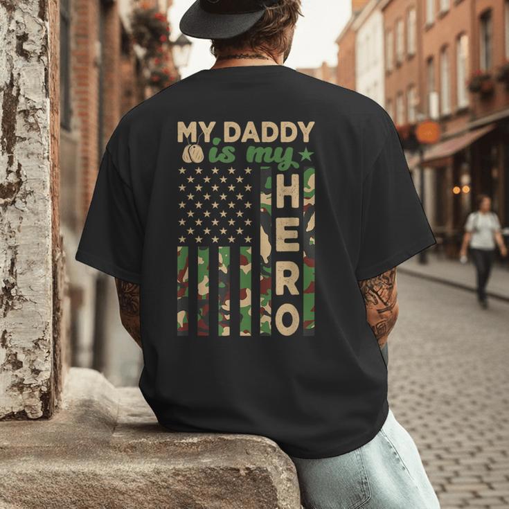 My Daddy Is My Hero Military Dad US Flag Father’s Day Men's Back Print T-Shirt My Daddy Is My Hero Military Dad US Flag Father’s Day Men's Back Print T-Shirt