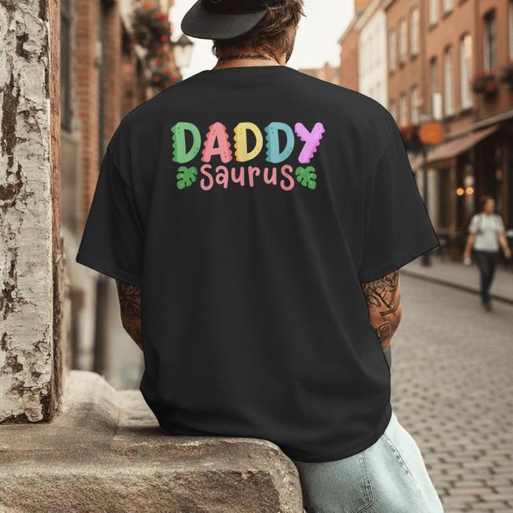 Daddy Saurus Kids Dinosaur Birthday Party Family Matching Men's Back Print T-Shirt