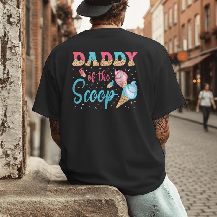 Daddy Of The Scoop Ice Cream Gender Reveal Baby Shower Men's Back Print T-Shirt