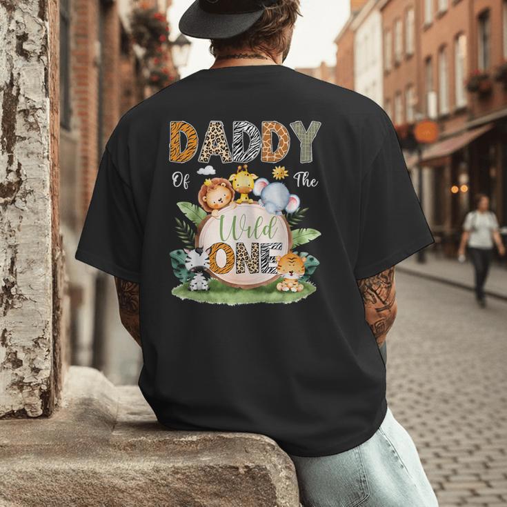 Daddy Of The Wild One 1St Birthday Kids Safari Jungle Men's Back Print T-Shirt