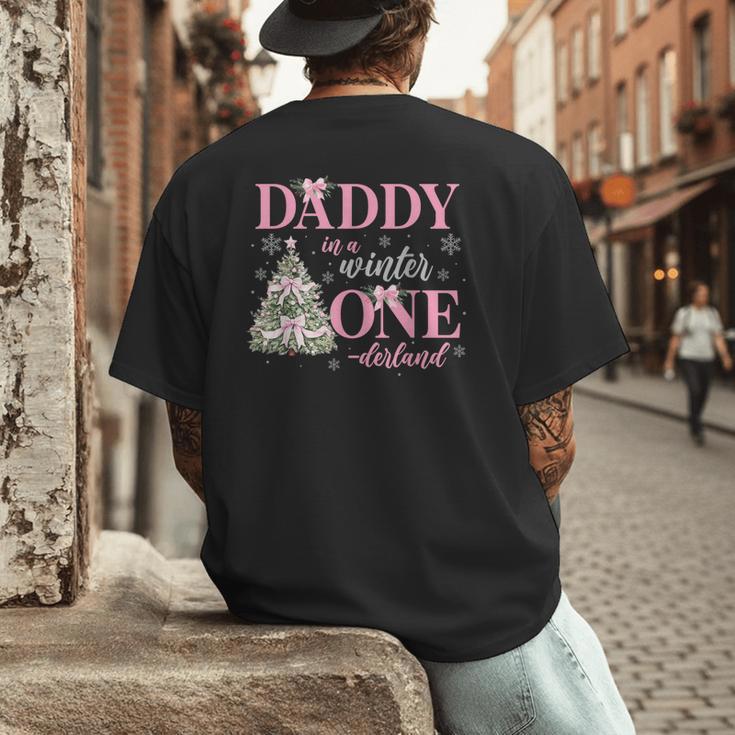 Daddy In a Winter Onederland Birthday Girl Christmas Tree Men's Back Print T-Shirt