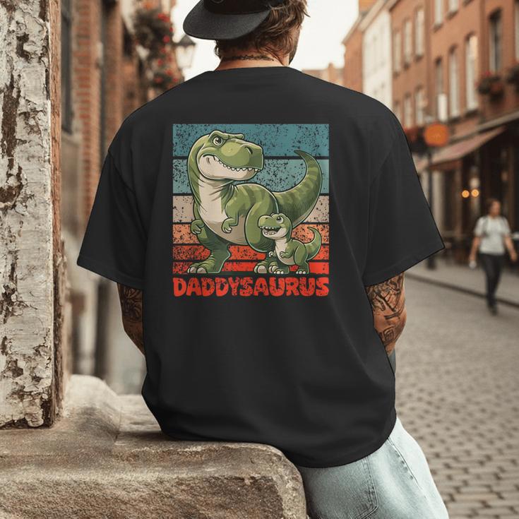Daddysaurus Father's Day Best Dad T-Rex Papa Men's Back Print T-Shirt