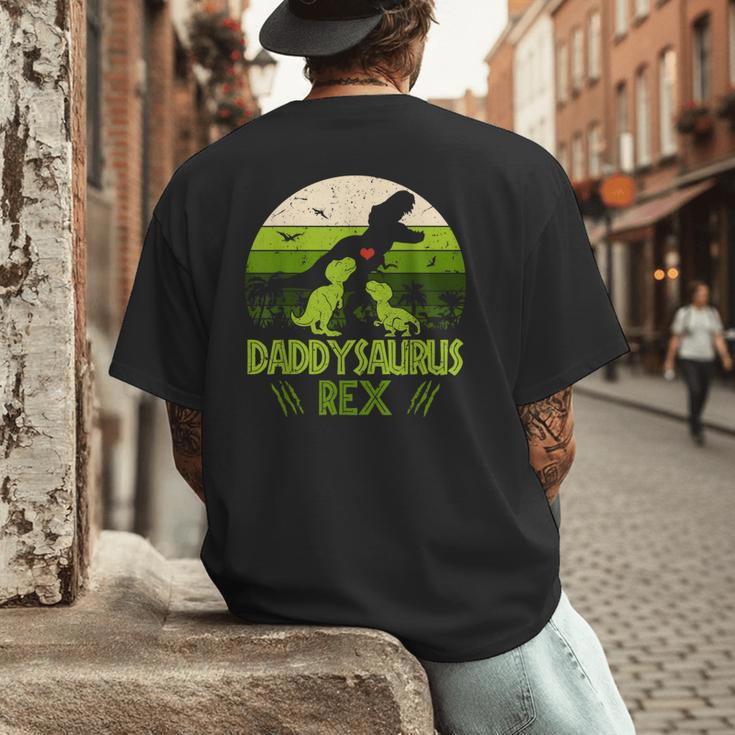 Daddysaurus Rex 2 Kids Sunset Tshirt For Fathers Day Men's Back Print T-Shirt