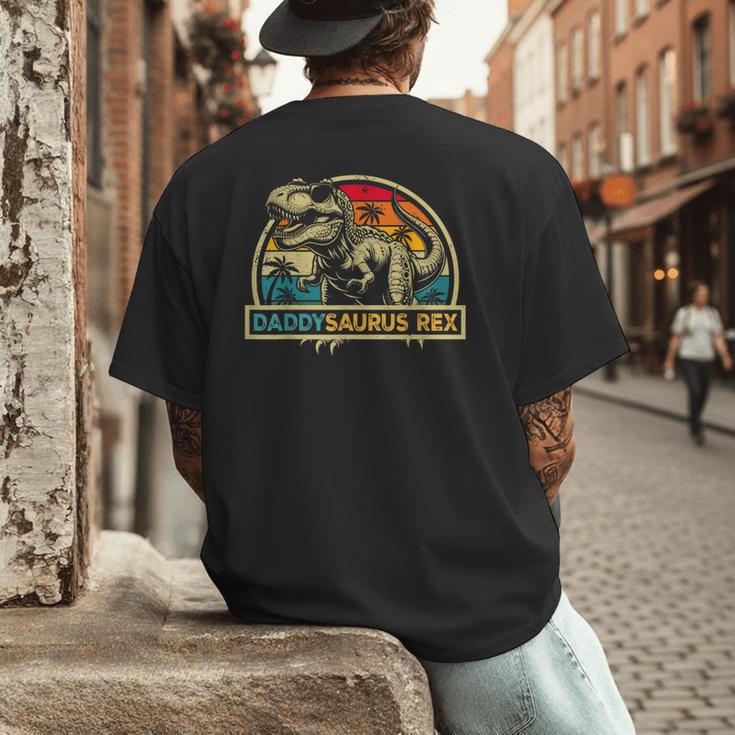 Daddysaurus Rex Dinosaur Daddy Saurus Rex Family Matching Men's Back Print T-Shirt