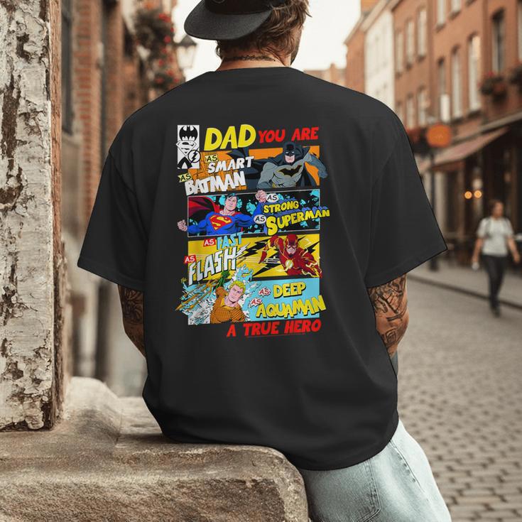 DC Comics Father's Day Justice League Dad Attributes Men's Back Print T-Shirt