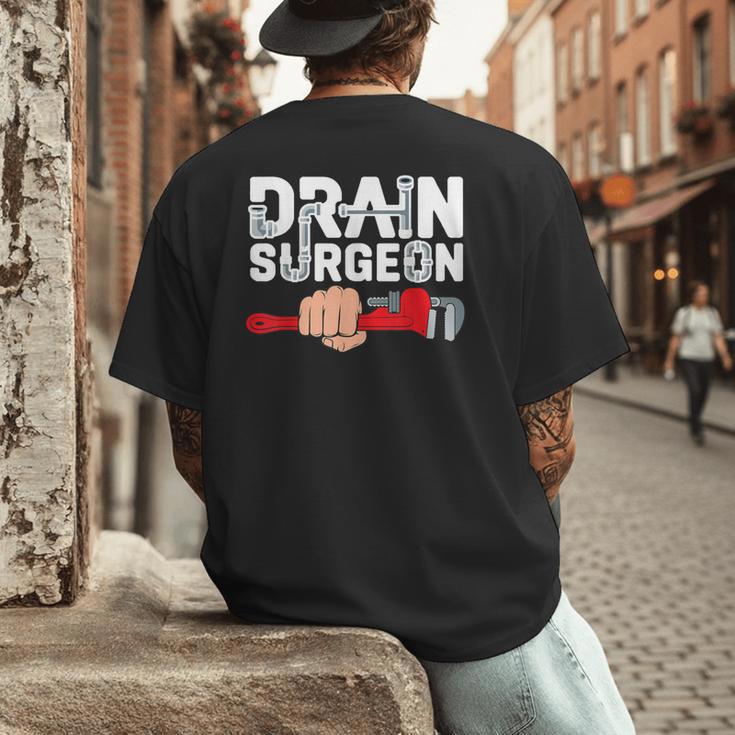 Drain Surgeon Plumber Job Professional Dad Men Men's Back Print T-Shirt Drain Surgeon Plumber Job Professional Dad Men Men's Back Print T-Shirt