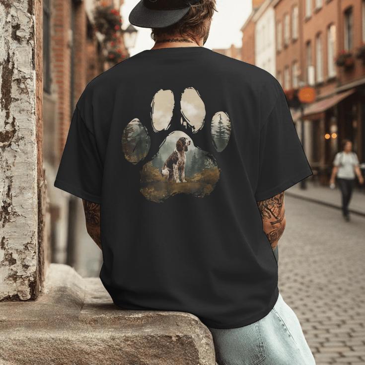 English Springer Spaniel Mountain Paw Dog Mom Dad Men's Back Print T-Shirt English Springer Spaniel Mountain Paw Dog Mom Dad Men's Back Print T-Shirt