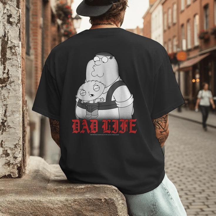Family Guy Peter Stewie Dad Life Distressed Big Chest Logo Men's Back Print T-Shirt