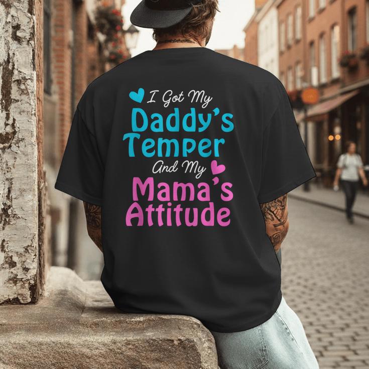 Family Tee I Got My Daddy's Temper And Mama's Attitude Men's Back Print T-Shirt Family Tee I Got My Daddy's Temper And Mama's Attitude Men's Back Print T-Shirt