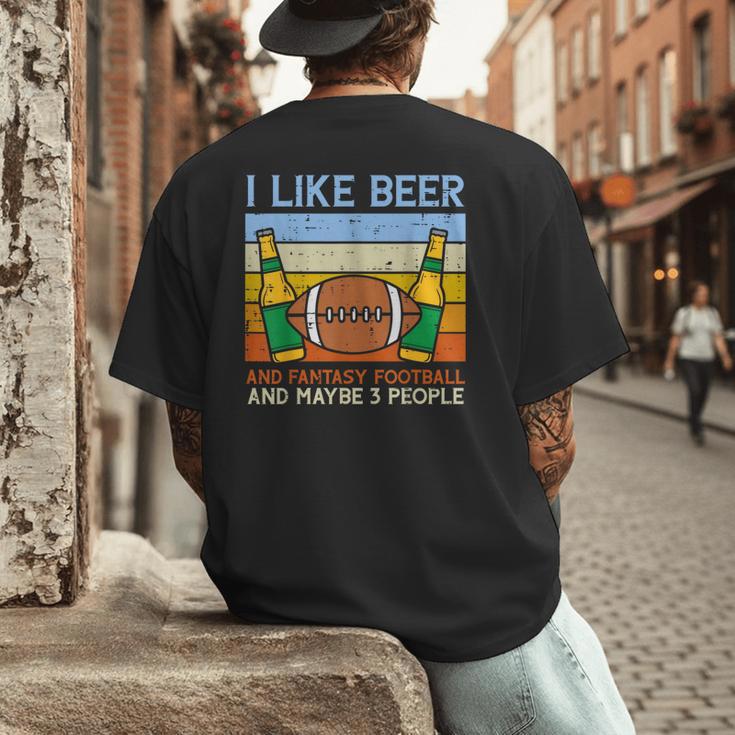 I Like Fantasy Football 3 People Draft Party Dad Men Men's Back Print T-Shirt