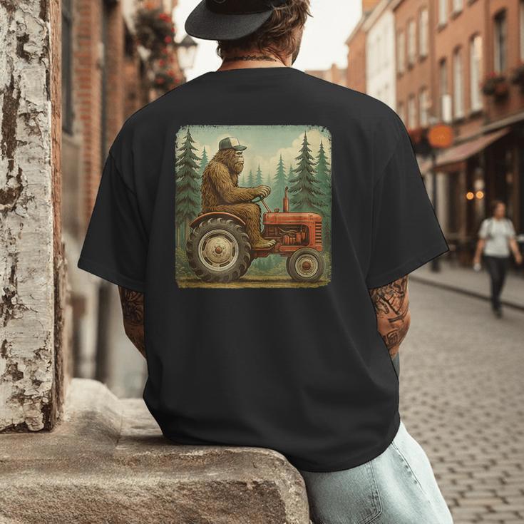 Farmer Men Tractor Rancher Farm Dad Distressed Men's Back Print T-Shirt