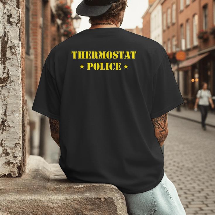 Father For Men Thermostat Police Dad Men's Back Print T-Shirt