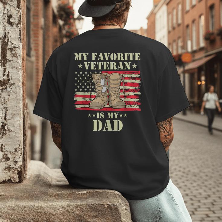 Father Veterans Day My Favorite Veteran Is My Dad Proud Kids Men's Back Print T-Shirt