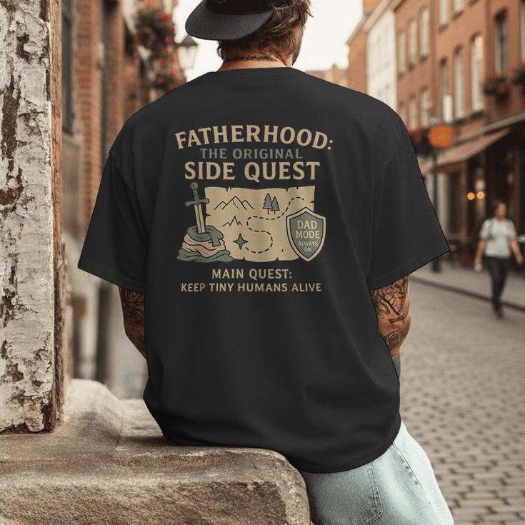 Fatherhood The Original Side Quest Dad Mode Men's Back Print T-Shirt