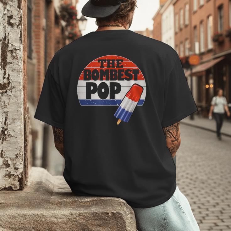 Fathers Day Shirt Cool Dad Bombest Pop Retro 80s Dad Men's Back Print T-Shirt