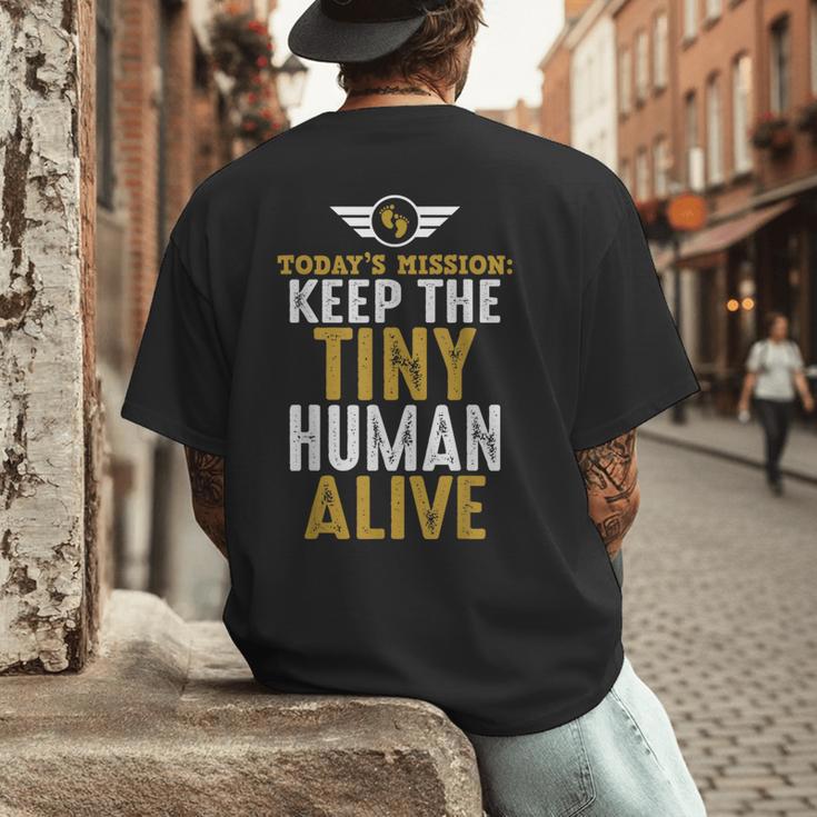 Father's Day By Tee Company New Dad First Time Father Keep Tiny Human Alive Adult Classic Fit Short Sleeve Men's Back Print T-Shirt
