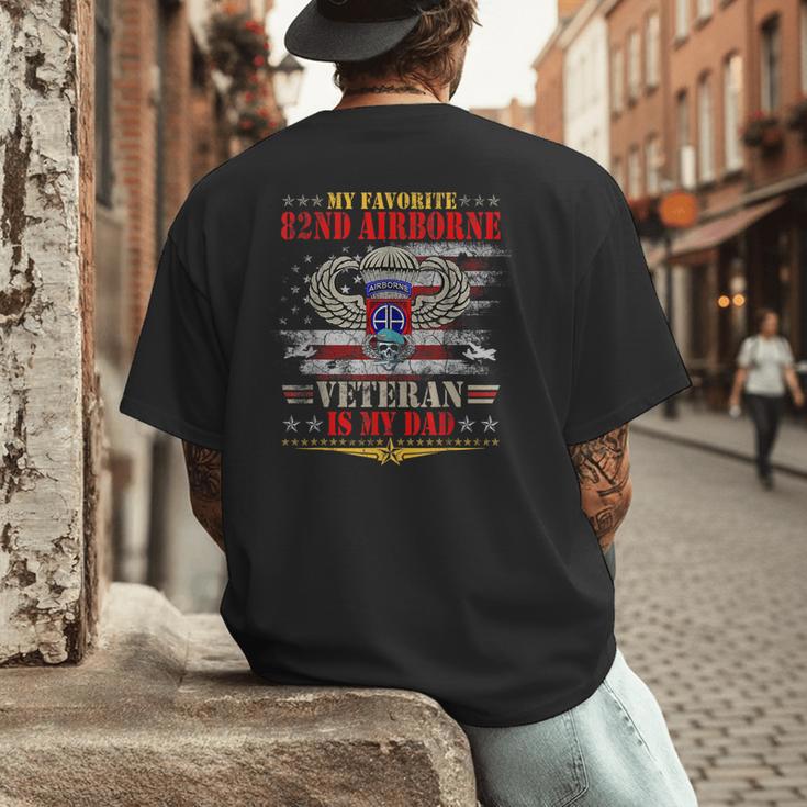 My Favorite 82nd Airborne Is My Dad Veteran Father's Day Men's Back Print T-Shirt