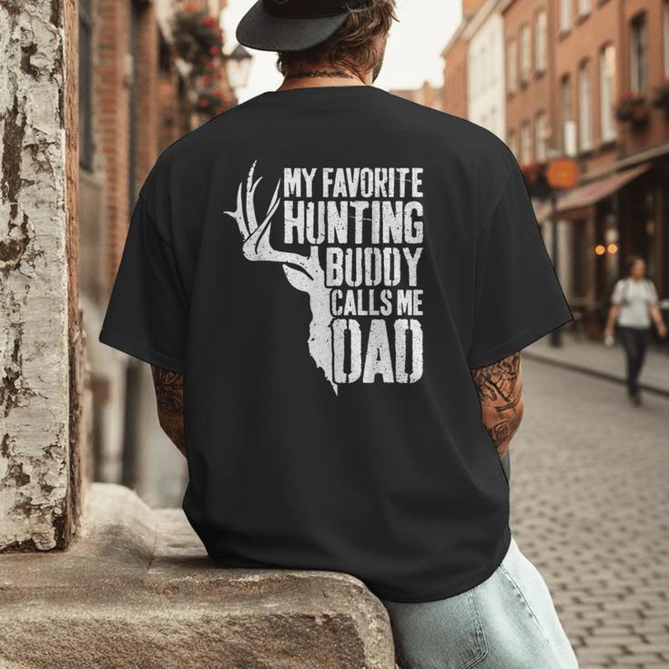 My Favorite Hunting Buddy Calls Me Dad Shirt Men Deer Hunter Men's Back Print T-Shirt
