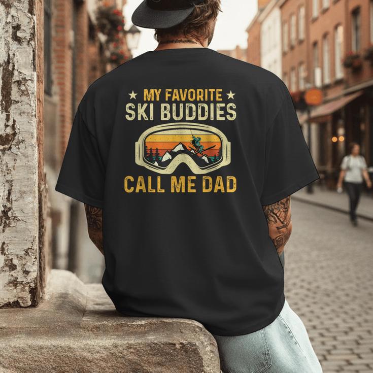 My Favorite Ski Buddies Call Me Dad Skier Skiing Lover Men's Back Print T-Shirt