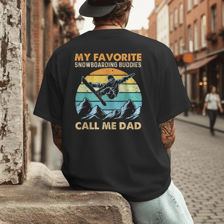 My Favorite Snowboarding Buddies Call Me Dad Snowboarder Men's Back Print T-Shirt