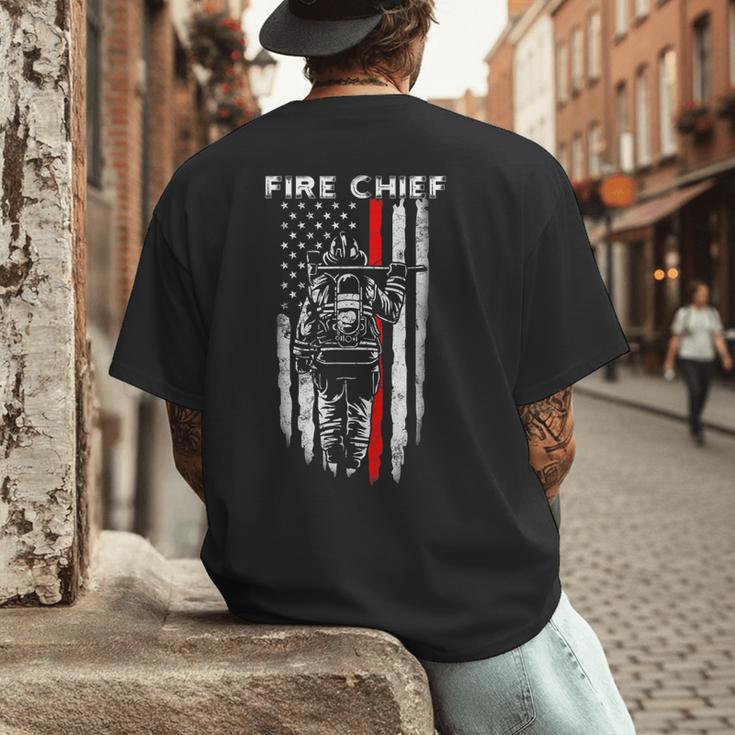 Fire Chief American Flag Gifts For Fire Chief Dad Grandpa Men's Back Print T-Shirt Fire Chief American Flag Gifts For Fire Chief Dad Grandpa Men's Back Print T-Shirt
