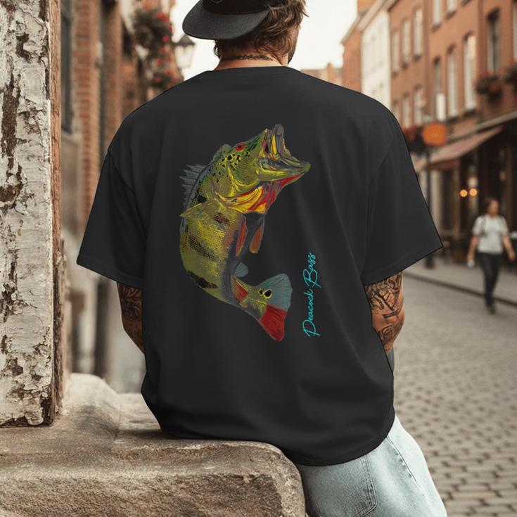 Fishing Shirts PEACOCK BASS Fishing Art Shirt For Dad Men's Back Print T-Shirt
