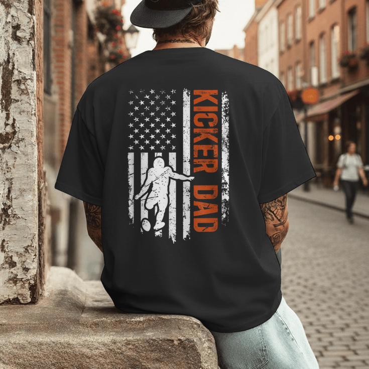 Football Kicker Dad Of A Football Kicker Father US Flag Men's Back Print T-Shirt