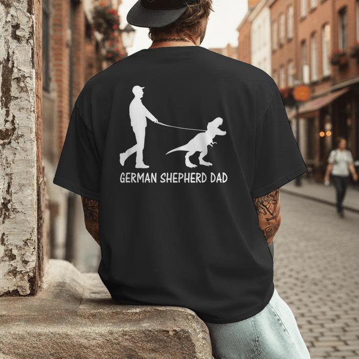 German Shepherd Dad Dinosaur GSD Owners Father's Day Men's Back Print T-Shirt German Shepherd Dad Dinosaur GSD Owners Father's Day Men's Back Print T-Shirt