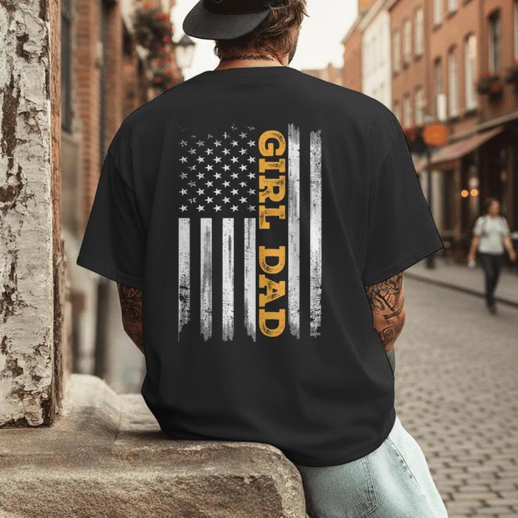 Girl Dad Father's Day Dad Daughter Dad Of Girls Outnumbered Men's Back Print T-Shirt