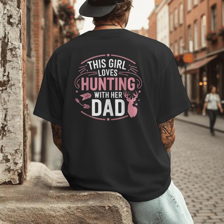 This Girl Loves Hunting With Her Dad Pink Deer Hunter Men's Back Print T-Shirt