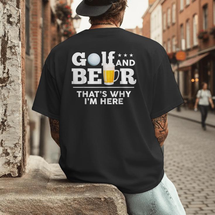 Golf And Beer Joke Dad Fathers Day Drinking Birthday Small Men's Back Print T-Shirt
