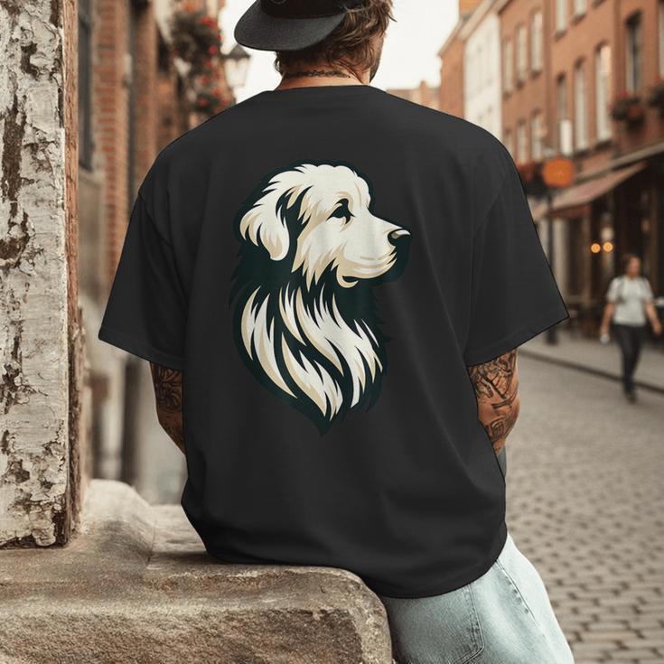 Great Pyrenees Pyr Minimalist Simple Dog Mom Dad Boys Girls Men's Back Print T-Shirt
