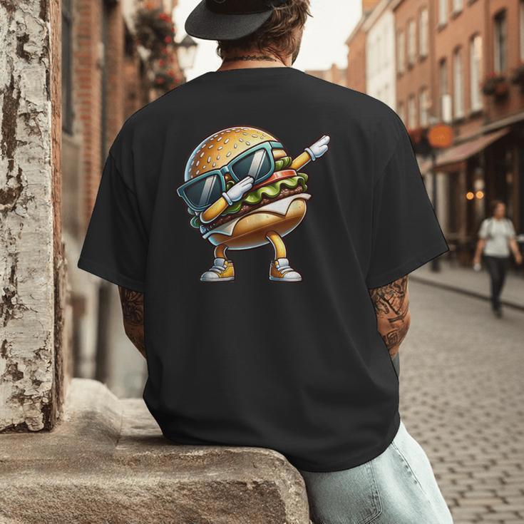 Hamburger Dabbing Kids Men Women Dab Dance Cheeseburgers Dad Men's Back Print T-Shirt