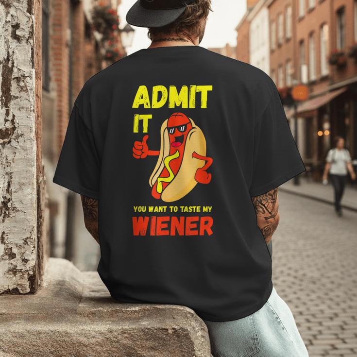 Hilarious Hot Dog Dad Joke Text Pun Dirty Joke -Barbecue Men's Back Print T-Shirt Hilarious Hot Dog Dad Joke Text Pun Dirty Joke -Barbecue Men's Back Print T-Shirt