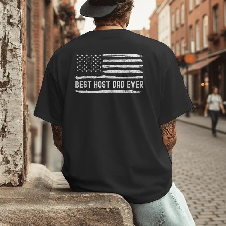 Host Dad Best Ever Flag Men's Back Print T-Shirt
