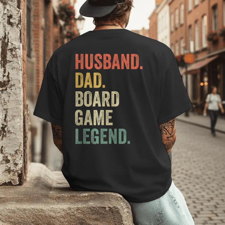 Husband Dad Board Game Night Legend Father Vintage Men's Back Print T-Shirt