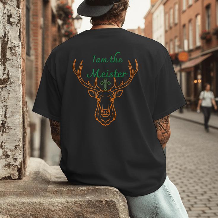 IAM The Meister Jaegermeister Dad Mom Deer Men's Back Print T-Shirt