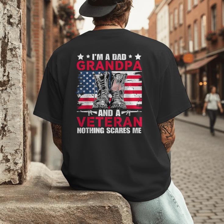 I'm A Dad Grandpa And Veteran Papa Grandpa Fathers Day Men Men's Back Print T-Shirt