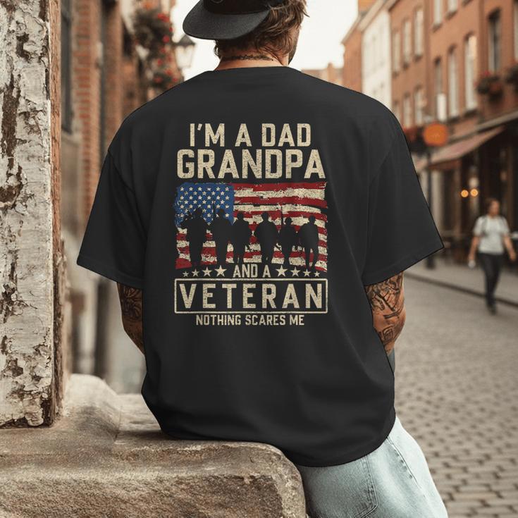 I'm A Dad Grandpa And Veteran Patriotic US Flag Veterans Day Men's Back Print T-Shirt