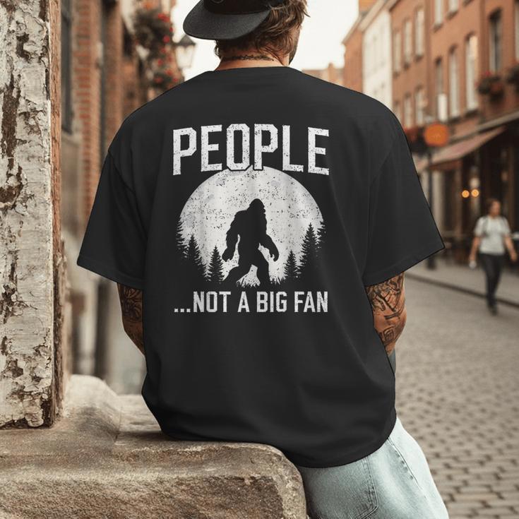 Introvert Bigfoot People Not A Big Fan Dad Joke Men's Back Print T-Shirt