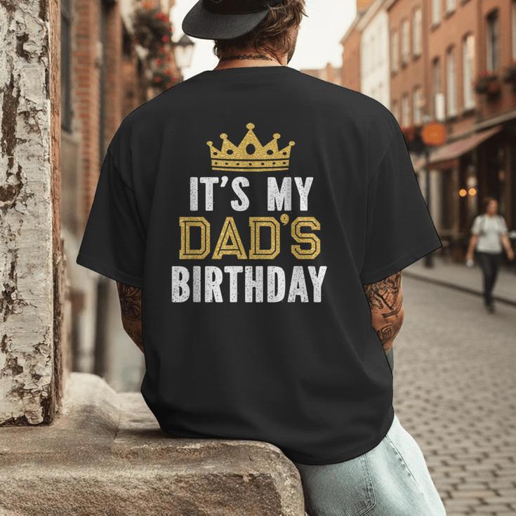It's My Dad's Birthday Party Family Matching Small Men's Back Print T-Shirt