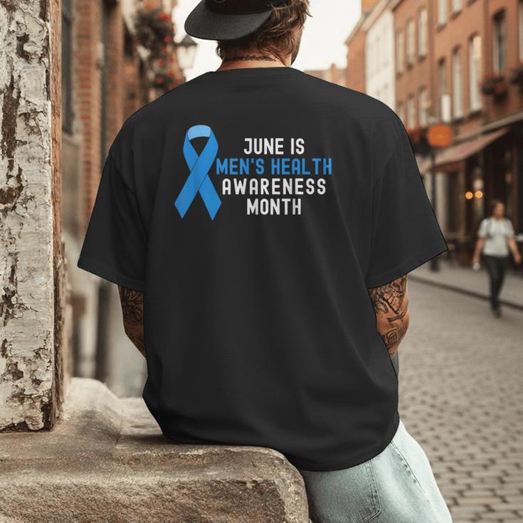 June Is Men’s Health Awareness Month Ribbon For Dad Grandpa Men's Back Print T-Shirt