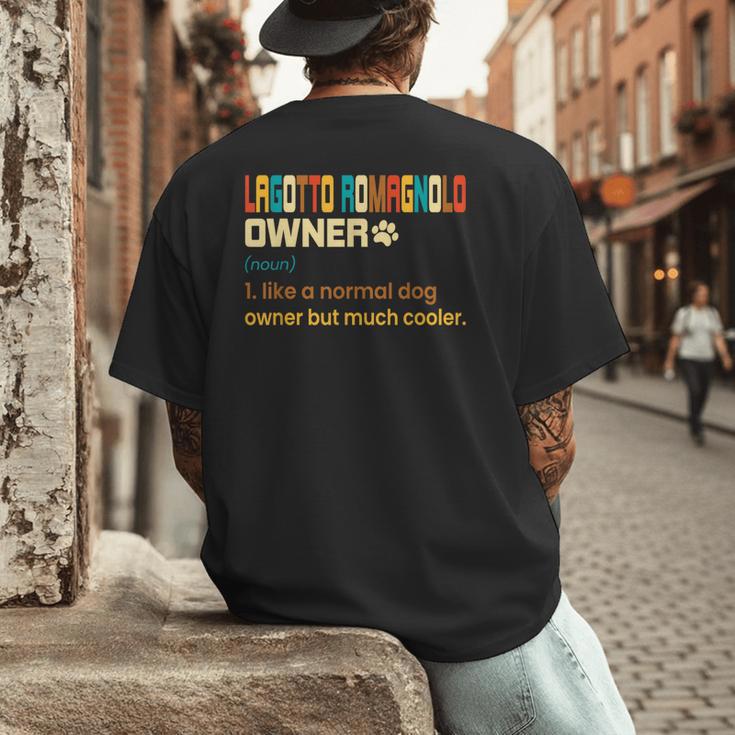 Lagotto Romagnolo Vintage Retro Dog Mom Dad Men's Back Print T-Shirt