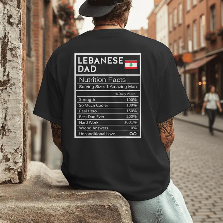 Lebanese Dad Nutrition Facts National Pride For Dad Men's Back Print T-Shirt