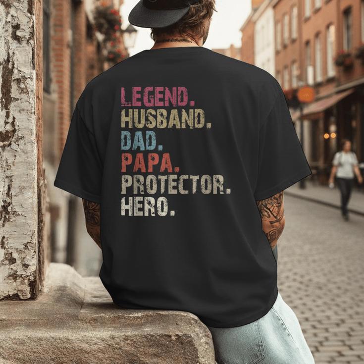 Legend Husband Dad Papa Protector Hero For Dad Men's Back Print T-Shirt