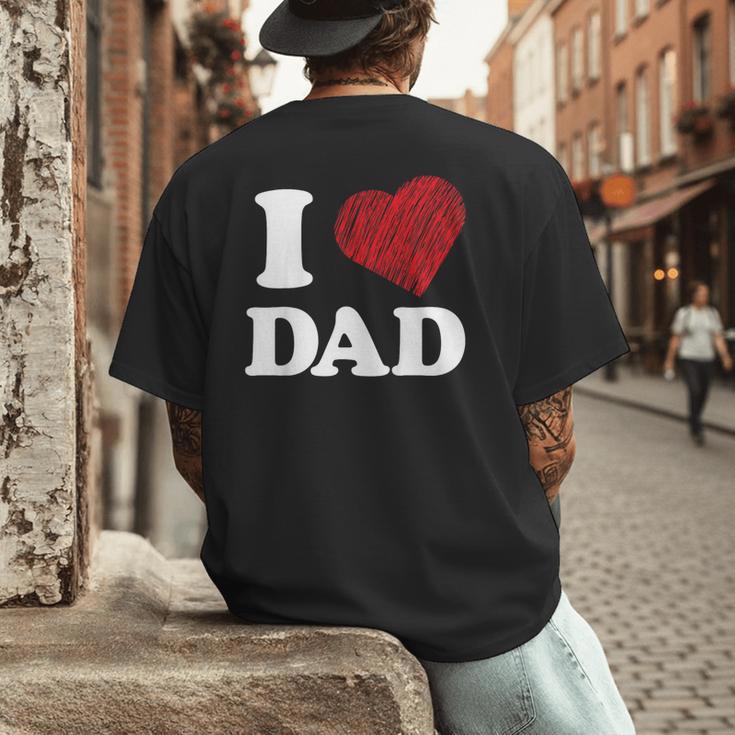 I Love Dad Men's Back Print T-Shirt