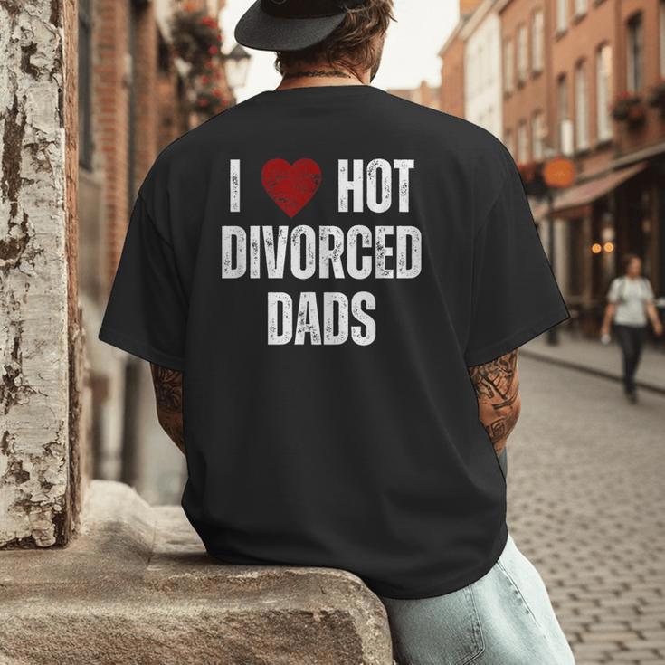 I Love Hot Divorced Dads Red Hearts Men's Back Print T-Shirt